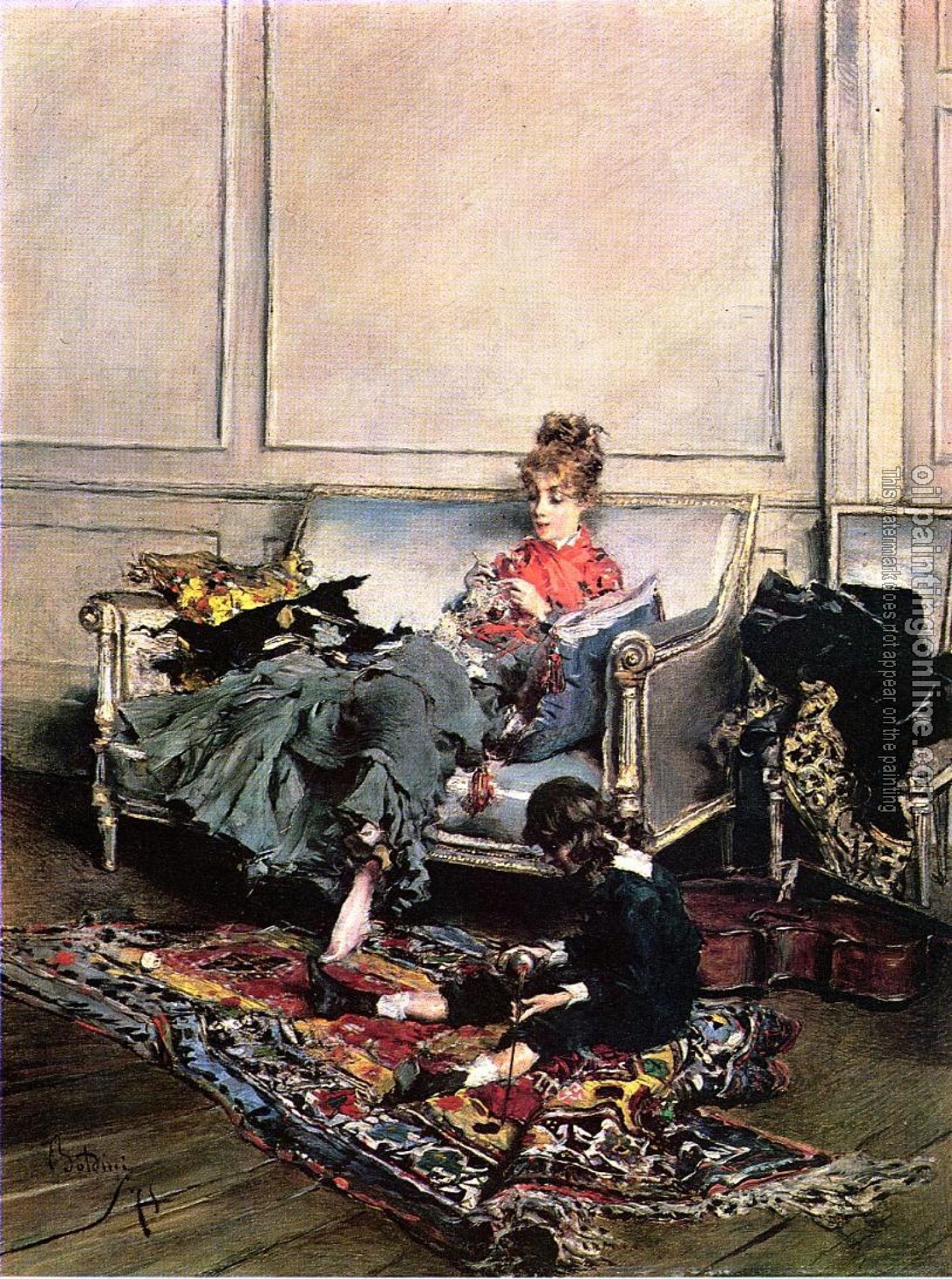 Giovanni Boldini - Peaceful Days aka The Music Lesson